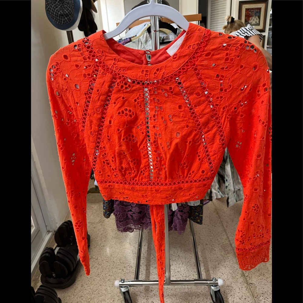 COPY - ZIMMERMAN LACE CUT OUT CROP TOP